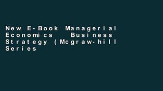 New E-Book Managerial Economics   Business Strategy (Mcgraw-hill Series Economics) Unlimited