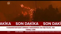 #SONDAKİKA Yunanistan'da yangınlar durdurulamıyor. 50 ölü var