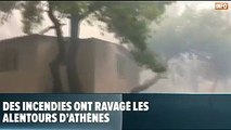 De violents incendies ravagent les alentours d'Athènes: des dizaines de blessés et plus d'une centaine de blessés