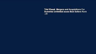 Trial Ebook  Mergers and Acquisitions For Dummies Unlimited acces Best Sellers Rank : #1