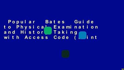 Popular  Bates  Guide to Physical Examination and History-Taking with Access Code (Point