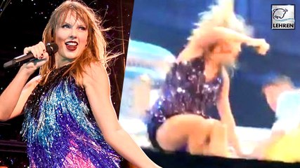 Taylor Swift Slips & Falls On Stage Of Her Tour But Quickly Bounces Back