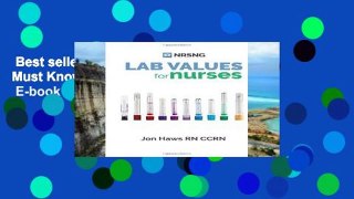 Best seller  Lab Values: 63 Must Know Labs for Nurses  E-book