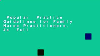 Popular  Practice Guidelines for Family Nurse Practitioners, 4e  Full