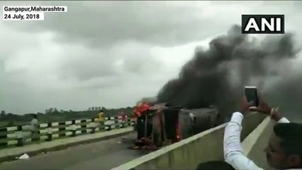 Maratha quota agitation turns violent as protesters set truck on fire