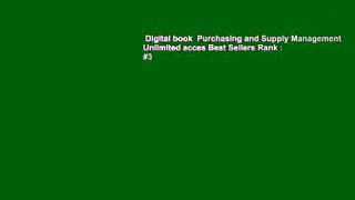 Digital book  Purchasing and Supply Management Unlimited acces Best Sellers Rank : #3