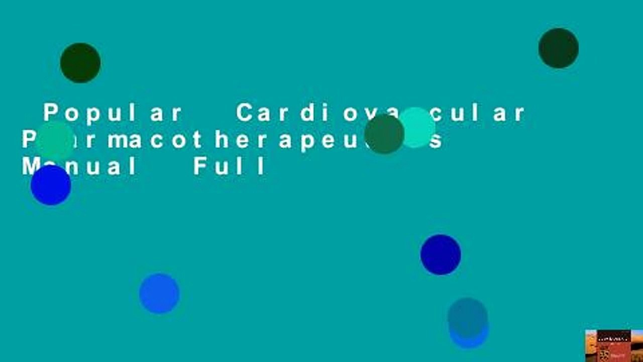 Popular  Cardiovascular Pharmacotherapeutics Manual  Full