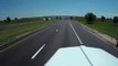 Truck Dash Cam Captures Scary Moment When Shed Flies Across Highway