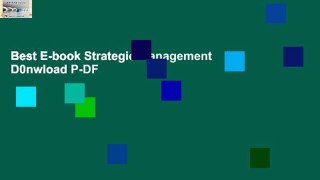 Best E-book Strategic Management D0nwload P-DF