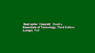Best seller  Casarett   Doull s Essentials of Toxicology, Third Edition (Lange)  Full