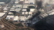 Alevlere Teslim Olan Fabrika Havadan Görüntülendi