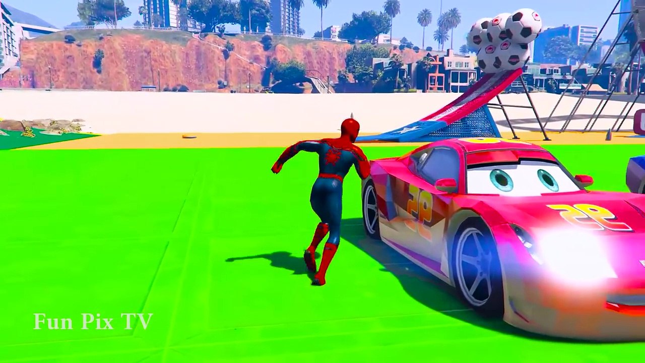 Colors With McQueen Cars Street Vehicles Changing Colours Spiderman for Kids Videos
