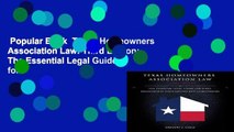 Popular Book  Texas Homeowners Association Law: Third Edition: The Essential Legal Guide for