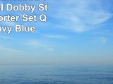 Chezmoi Collection 7Piece Hotel Dobby Stripe Comforter Set Queen Navy Blue