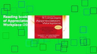 Reading books The 5 Languages of Appreciation in the Workplace D0nwload P-DF