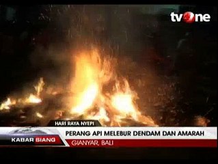 Sambut Hari Nyepi, Warga Gelar Ritual Perang Api