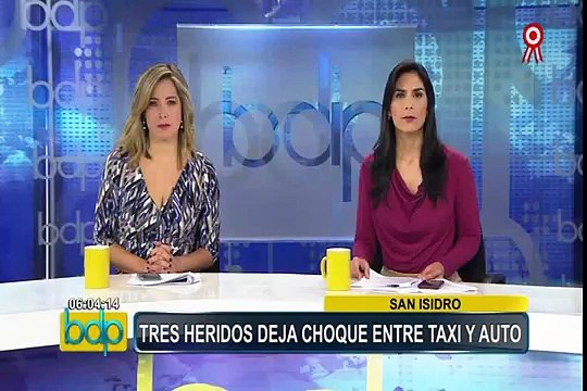 San Isidro: tres personas heridas tras aparatoso choque de autos
