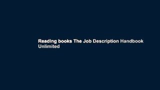 Reading books The Job Description Handbook Unlimited