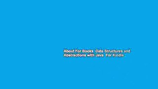 About For Books  Data Structures and Abstractions with Java  For Kindle
