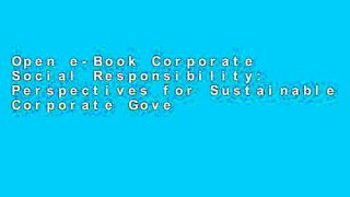 Open e-Book Corporate Social Responsibility: Perspectives for Sustainable Corporate Governance Full