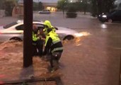People Rescued From Car Stuck in Santa Fe Floodwaters