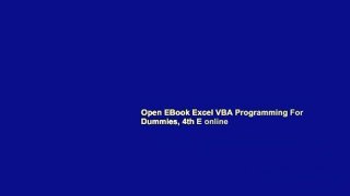 Open EBook Excel VBA Programming For Dummies, 4th E online