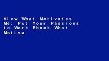 View What Motivates Me: Put Your Passions to Work Ebook What Motivates Me: Put Your Passions to