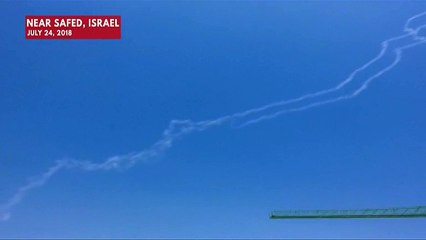 Smoke Trails Seen After Israel Shoots Down Syrian Warplane