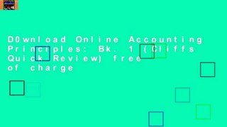 D0wnload Online Accounting Principles: Bk. 1 (Cliffs Quick Review) free of charge