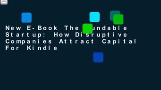 New E-Book The Fundable Startup: How Disruptive Companies Attract Capital For Kindle