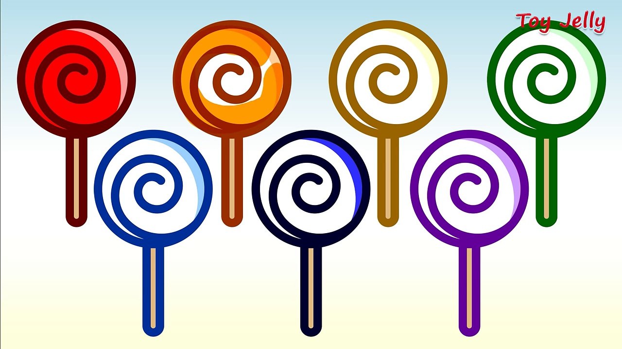 Fun Learning Colours with Lollipop Colouring Pages for Children Rainbow Learning Video for