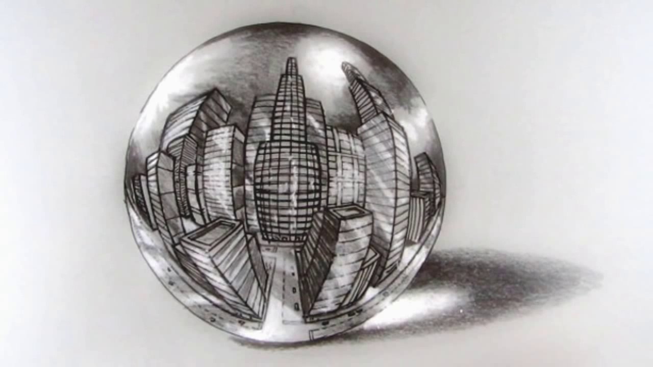 Comment dessiner une ville en 5 points dans une boule de cristal, image size:1280x720