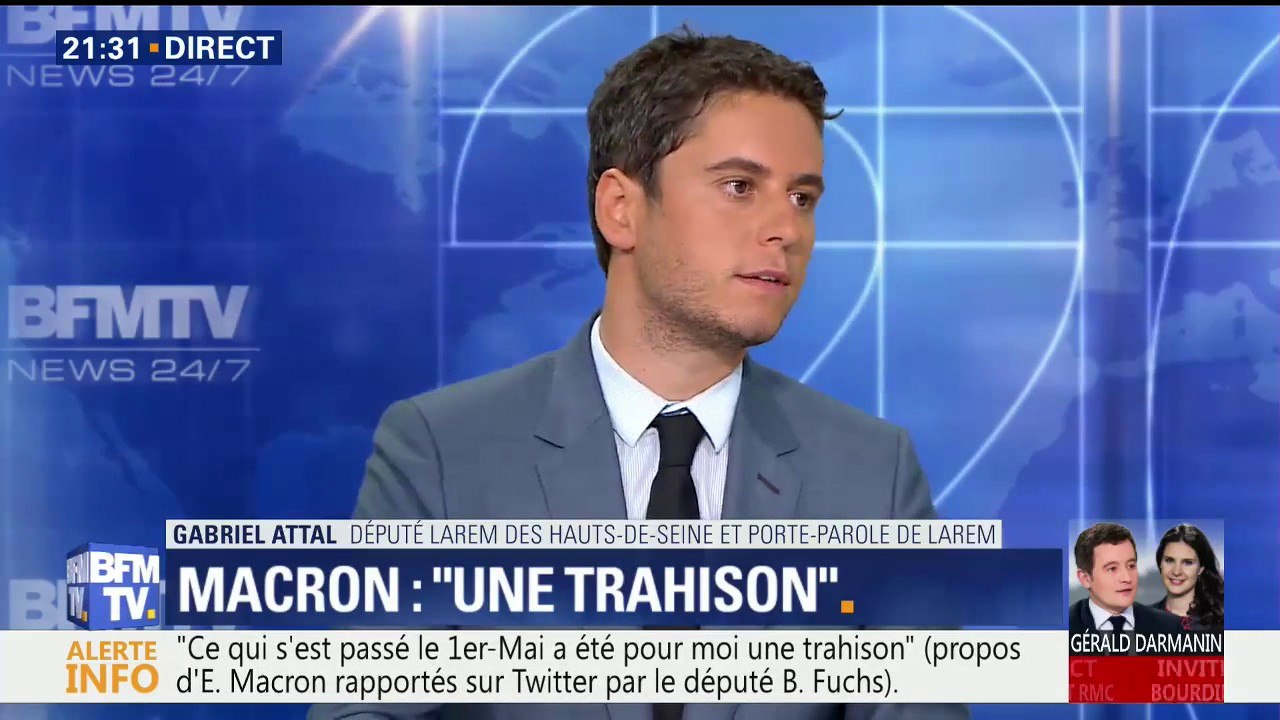 Affaire Benalla: "On a un Président de la République qui assume", affirme Gabriel Attal, porte-parole de LaREM