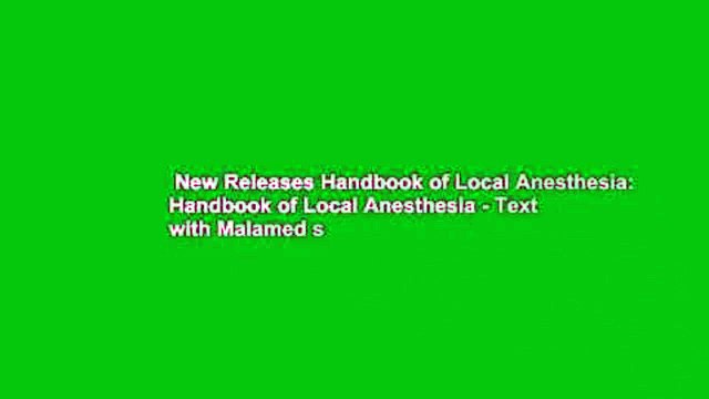 New Releases Handbook of Local Anesthesia: Handbook of Local Anesthesia - Text with Malamed s