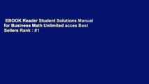 EBOOK Reader Student Solutions Manual for Business Math Unlimited acces Best Sellers Rank : #1