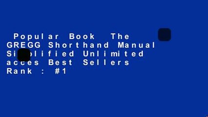 Popular Book  The GREGG Shorthand Manual Simplified Unlimited acces Best Sellers Rank : #1