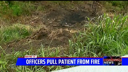 Officers Pull Patient Away from Ambulance Explosion with Seconds to Spare