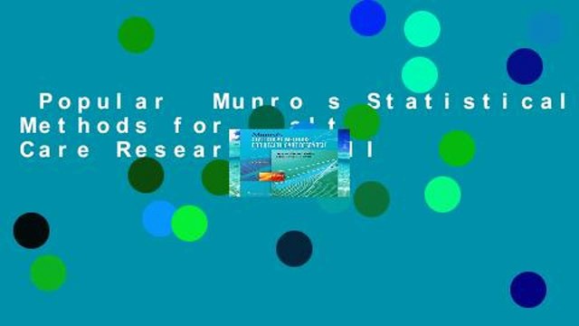 Popular Munro s Statistical Methods for Health Care Research Full