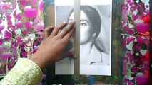 How to draw Sridevi using grid step by step for today Sridevi passes away(for beginners) ( 147 )