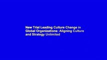 New Trial Leading Culture Change in Global Organizations: Aligning Culture and Strategy Unlimited