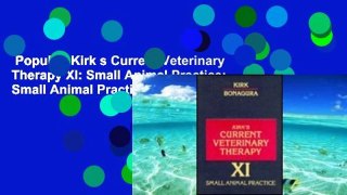 Popular  Kirk s Current Veterinary Therapy XI: Small Animal Practice: Small Animal Practice No.