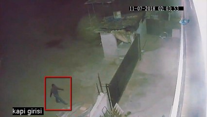 Tavuk hırsızı sandalye fırlatılınca kaçtı... O anlar kamerada