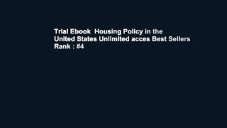 Trial Ebook  Housing Policy in the United States Unlimited acces Best Sellers Rank : #4