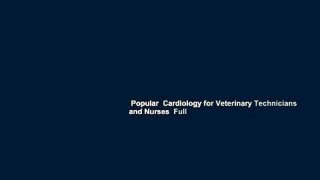 Popular  Cardiology for Veterinary Technicians and Nurses  Full