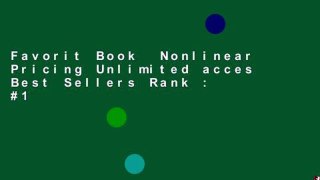 Favorit Book  Nonlinear Pricing Unlimited acces Best Sellers Rank : #1