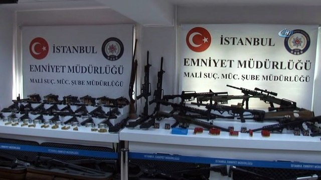 Adnan Oktar Grubuna gerçekleştirilen operasyonda ele geçirilen silahlar görüntülendi