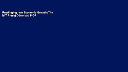 Readinging new Economic Growth (The MIT Press) D0nwload P-DF