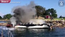 İspanya'da yolcu gemisi alev alev yandı