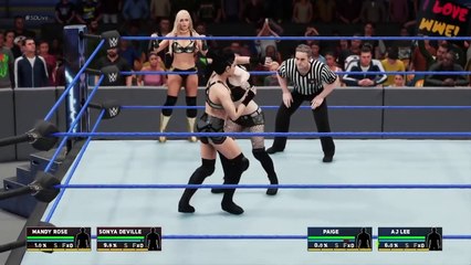 WWE 2K18 SMACKDOWN LIVE SONYA DEVILLE & MANDY ROSE & VS PAIGE & ???