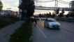 Bursa'da başı boş atların trafiği tehlikeye soktuğu o anlar kamerada